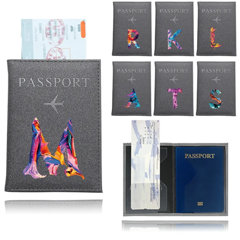 

1PCS RFID Vintage Travel Passport Cover Fashion PU Leather Passport Holder Case Travel Document Credit Id Card Paint Series