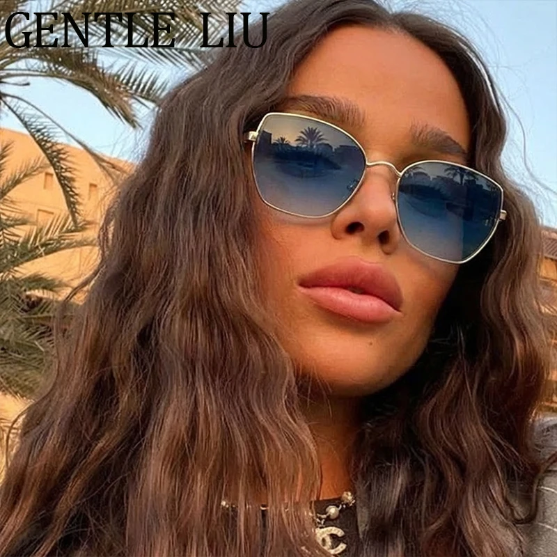 

Vintage Oversized Sexy Cat Eye Sunglasses Women 2026 Luxury Brand Metal Frame Punk Sun Glasses For Ladies Outdoor Eyewear Shades
