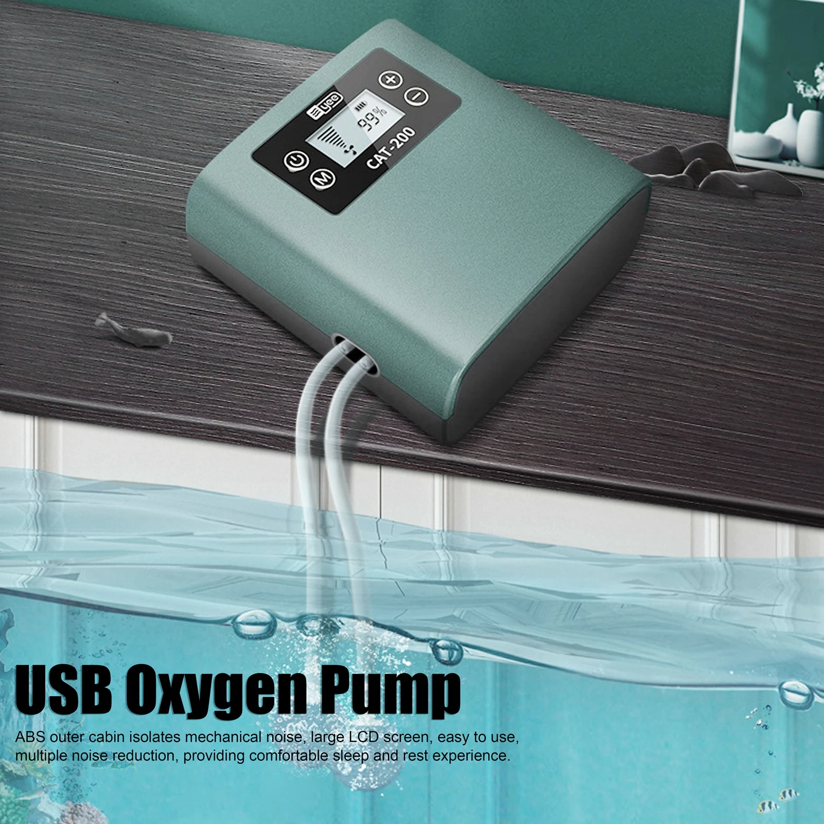 Aquarium Air Pump US Plug 100‑24V CAT‑200 Portable USB Oxygen Pump Outdoor Aquarium Fish  Air Pump Portable USB Air Pump