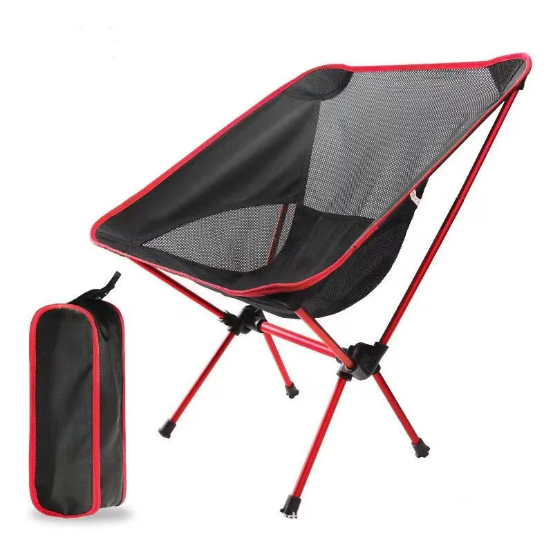 Outdoor Folding Beach Chair Camping Light Moon Chair Aviation Aluminium Pipe Lazy Fishing Chair Folding Chair Gaming Chair