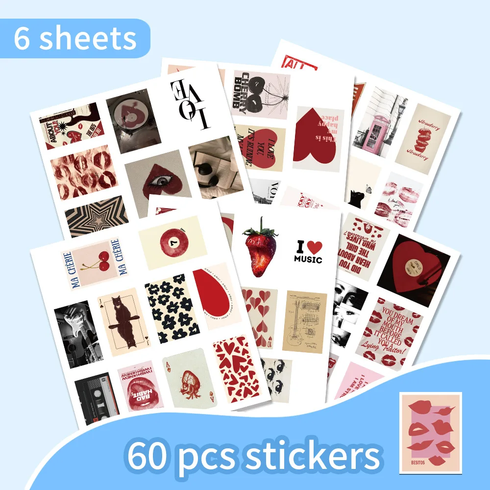 

10/30/60PCS Retro Poster Cartoon Sticker Creative Decoration Mobile Phone Case Notebook Water Cup DIY Toy Gift Sticker