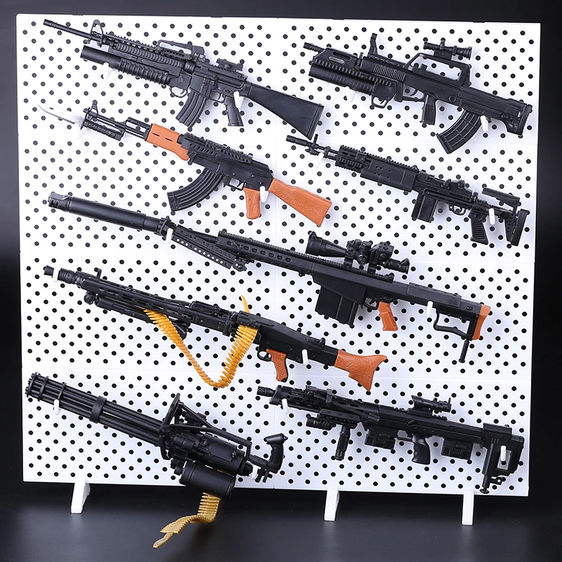 1/6 th Mini Toys AK47 Submachine Gun M134 MG42 Machine Gun Plastic Weapon Assembly Toy Mini Model for 12 Inch Action Figure