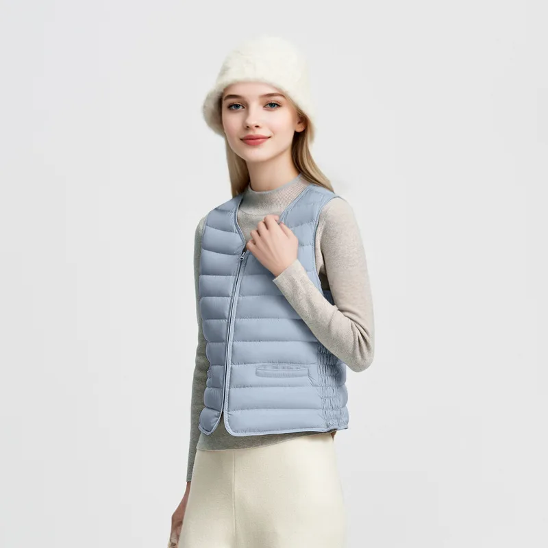 90% blanc duvet d'oie gilet femmes léger sans manches veste hiver chaud extérieur intérieur gilet porter chaqueta de mujer VT-333