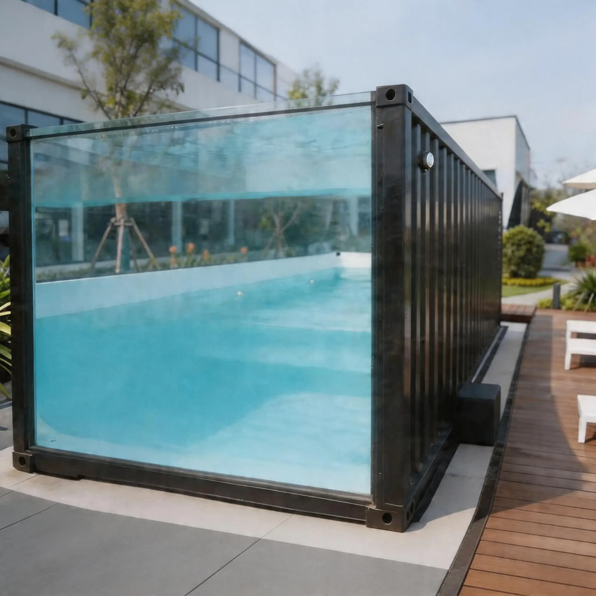 Container Swimming Pool with Water Circulation Purification System Customizable Size Detachable & Movable