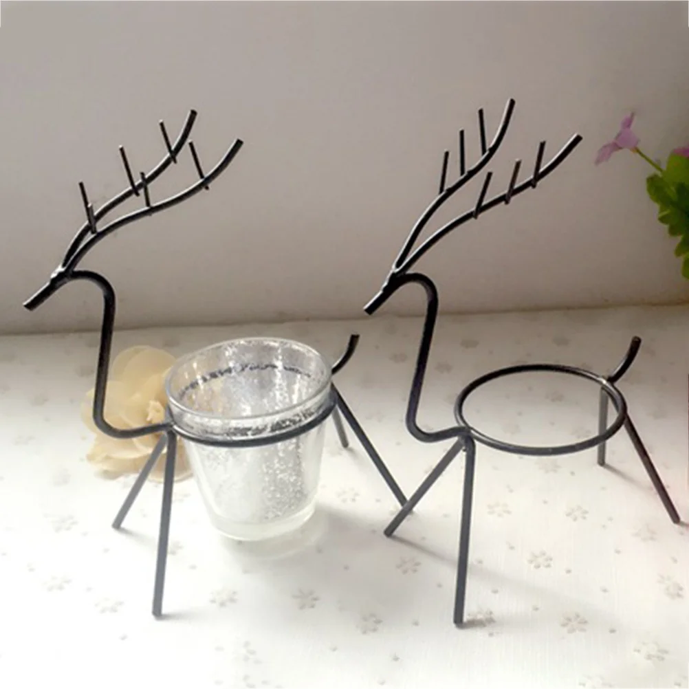 

Christmas Elk Holders Iron Black Rust Resistant Wall Sconce For Home Wedding Party Decor Candlesticks