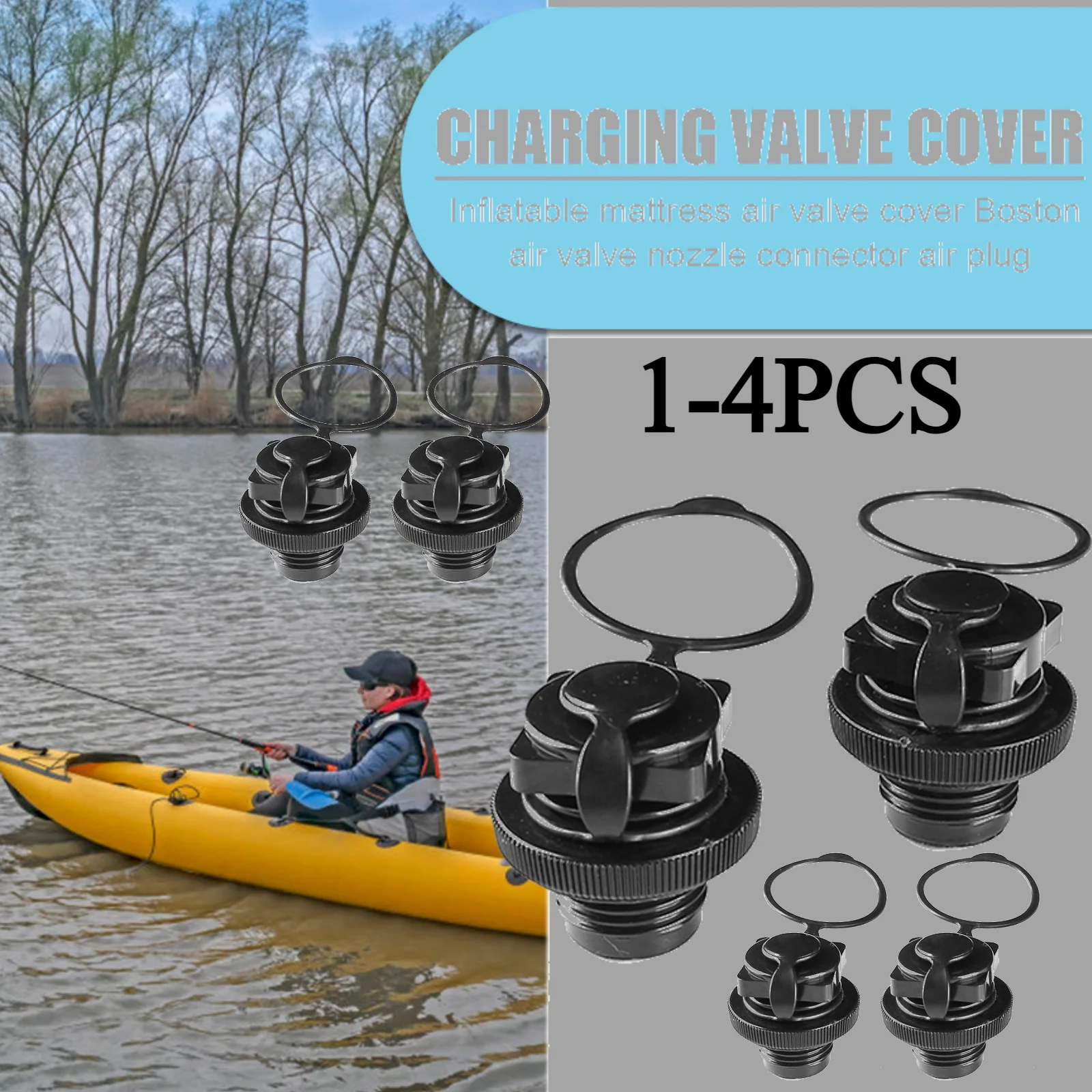 4-1Pcs Mattress Airbed Air Valve Air Valve Nozzle Cap Air Valve Inflatable Boat Spiral Air Plugs Air Mattress Plug Replacement image 4