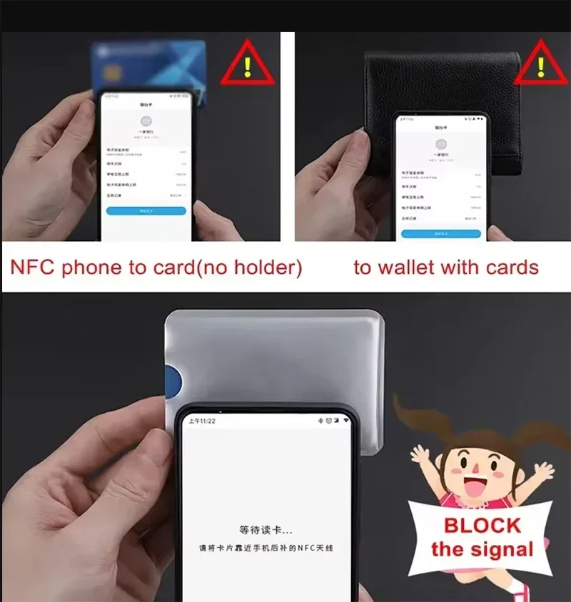 5PCS Anti-theft Card Cover Silver Foil RFID Card Cover Anti-degaussing Shielding Signal ID Card Protective Cover