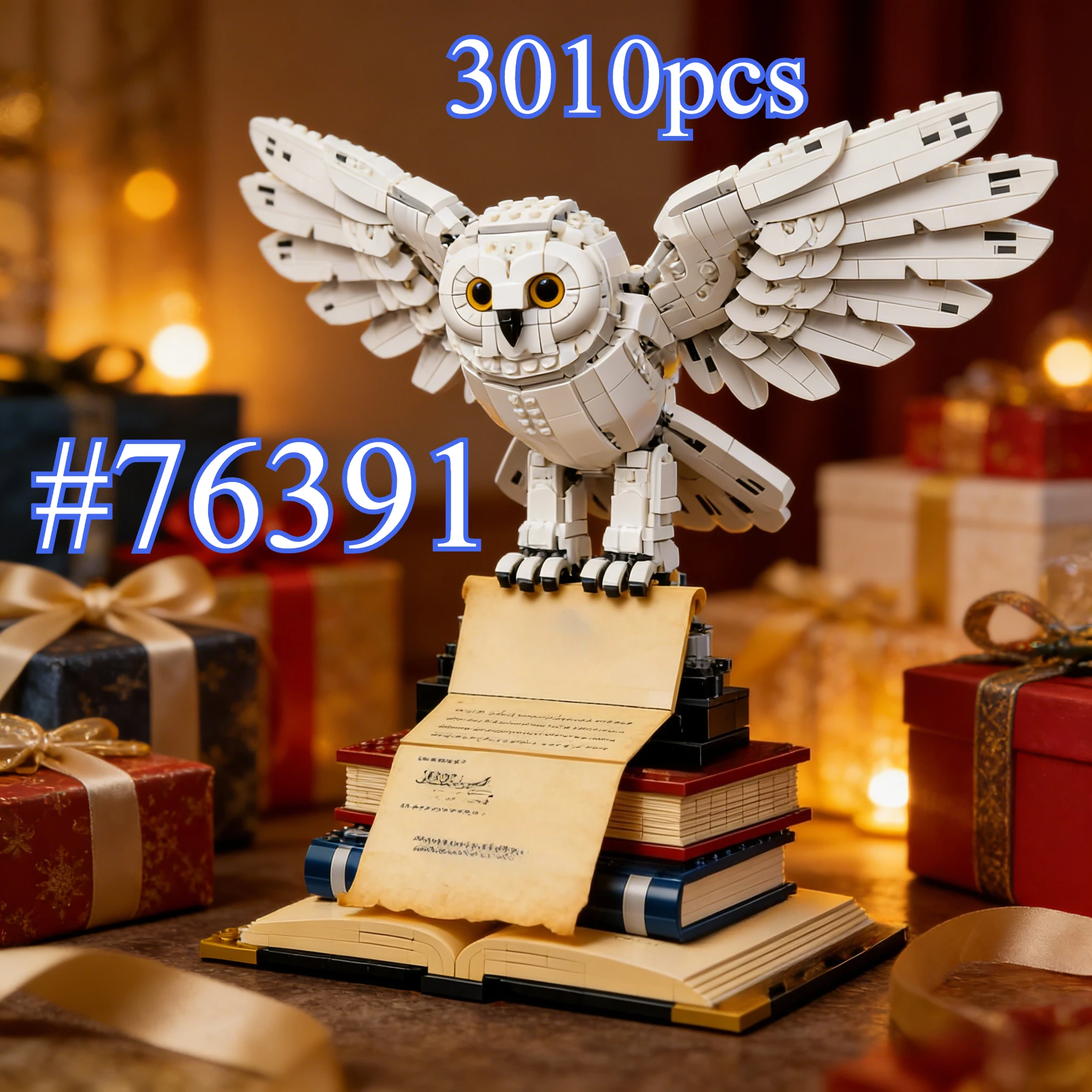

Набор строительных блоков «Сова, стоящая на книге» 76391, подходит для подарков на день рождения, не совместим с деталями Lego, 3010 шт.