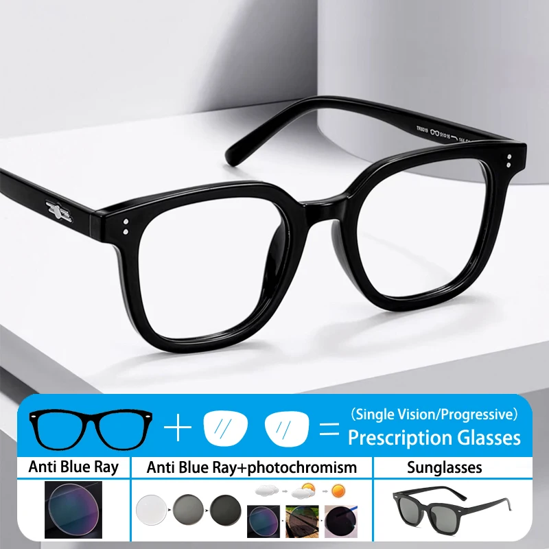 New Alloy double-beam Business Frame Myopia Photochromic Anti Blue Ray Men Sunglasses Presbyopic Hyperopia Prescription Glasses