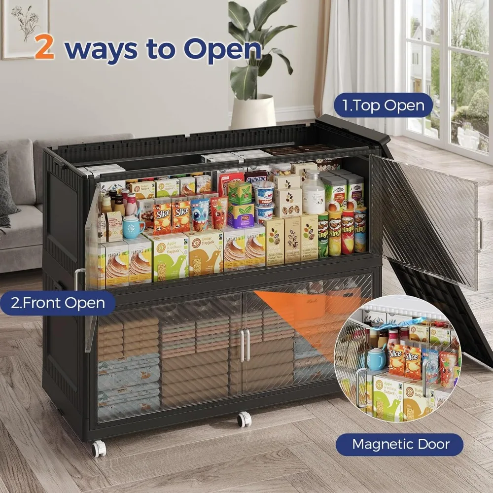 صناديق تخزين كبيرة جدًا بسعة 240 جالون مع أغطية، ومنظمات قابلة للطي سعة 960 لتر على عجلات، وخزائن خزانة قابلة للطي وقابلة للتكديس