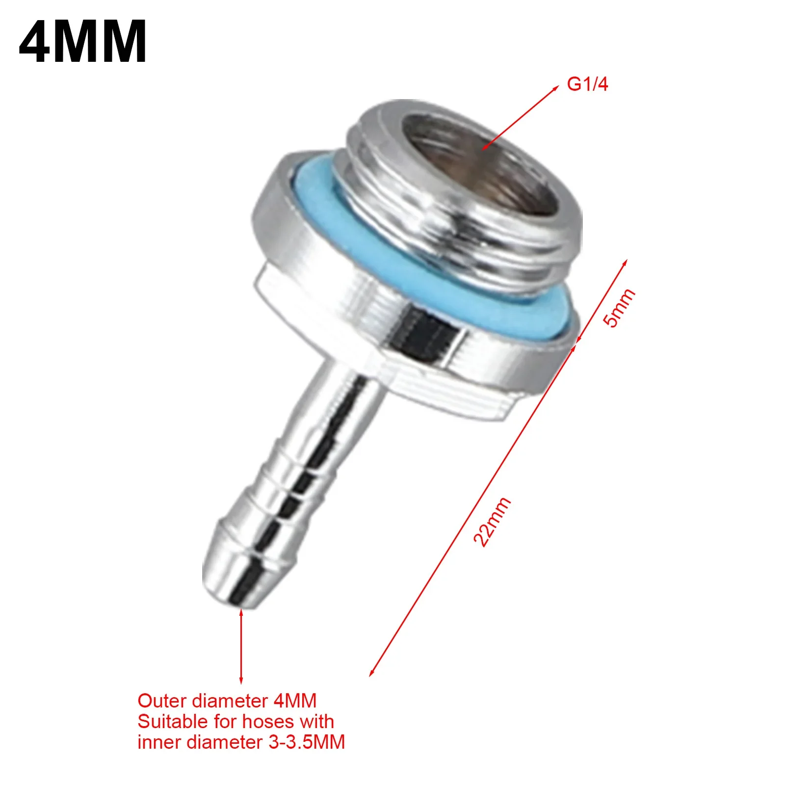Water Cooling Fitting With G1/4 Thread And Hexagon 14mm Wrench Opening For Radiator Pump Block And Reservoir Tubing Connections