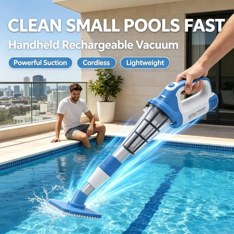 NEW Pool Vacuum Cleaner Rechargeable Pool Fish Tank Swimming Handheld Cordless Spas Hot Tubs Portable