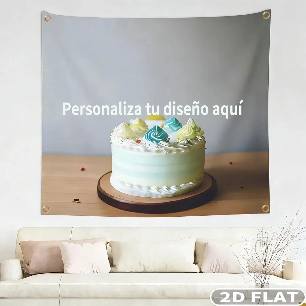 VIKAMA 1pc Custom Polyester Single Sided Square Banner, with 4 Grommets for Easy Hanging, Perfect for Home Party Hanging Decor