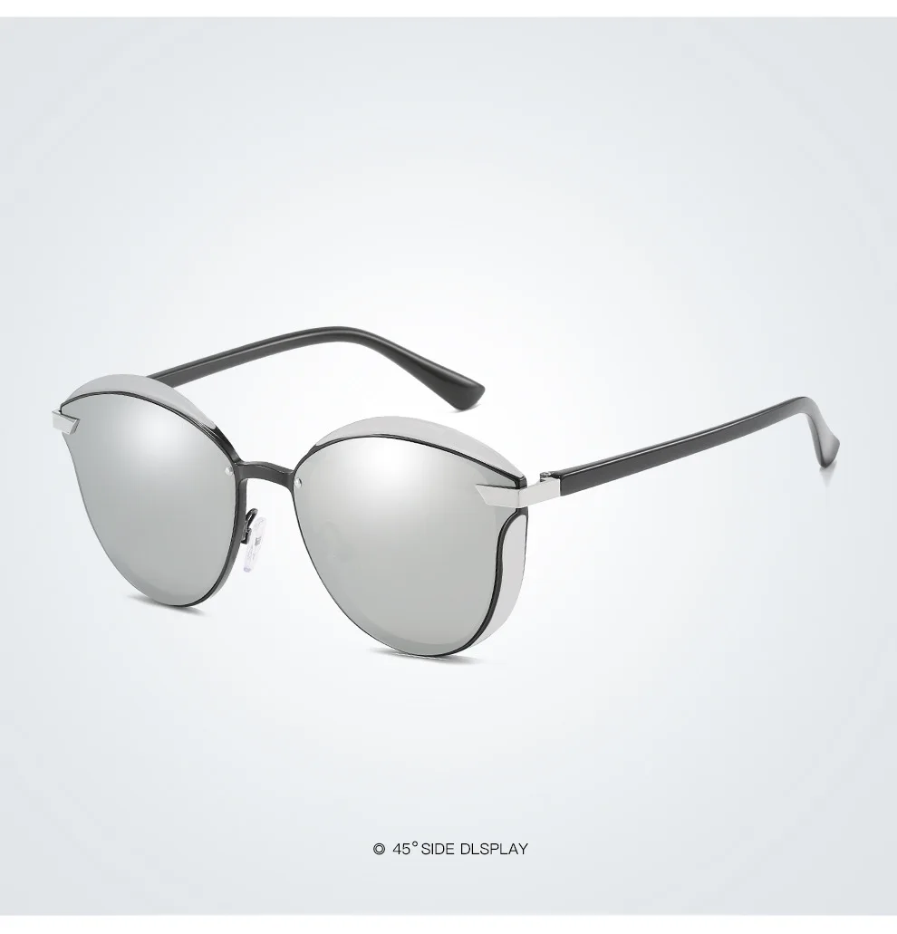 

Active Sunglasses Metallic Polarized Cat-eye Retro Sun Glasses Women Polarized Summer Sports Outdoor Travel Eyewear T238