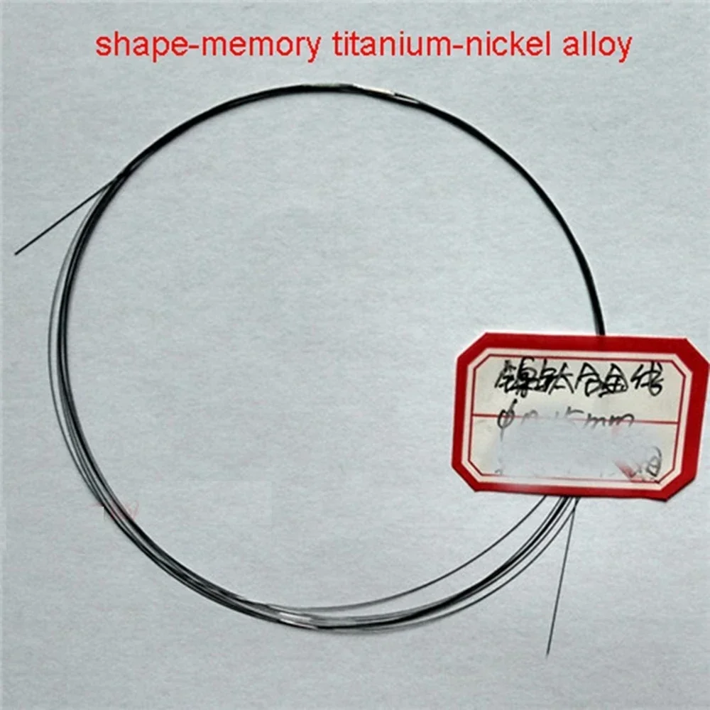 1meter nikel titanium nitinol chromel alloy NiTi memori hiperelastis kawat filamen 0.1mm 0.15mm untuk 0.6mm