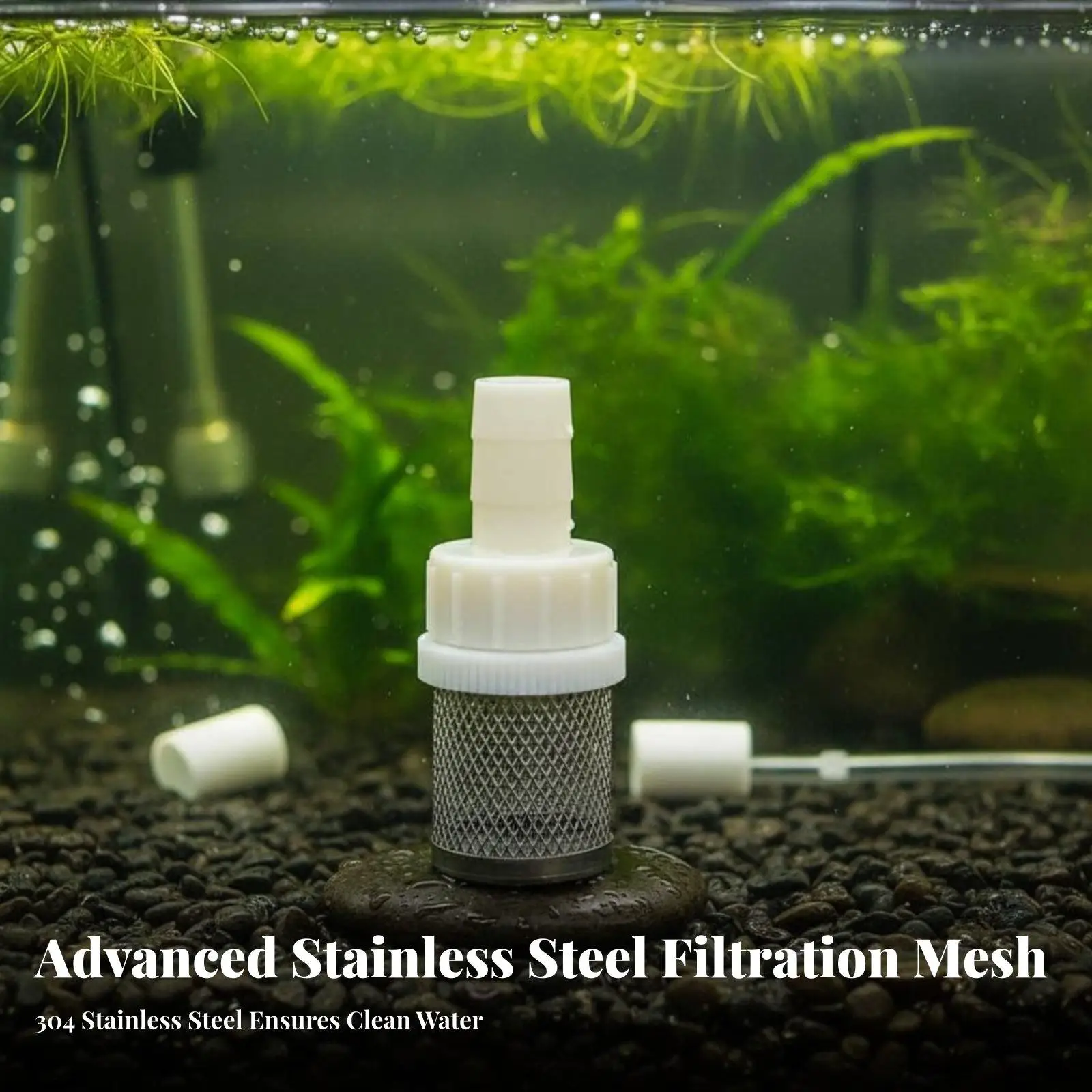 Inlet Mesh Connector Durable ABS and Steel Pump Inlet Filter for Aquarium Water Pump and Pond