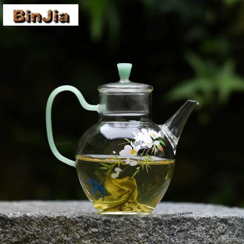 BAEJORIA 210ml Swallow Coming Glass Teapot Retro Tea Infuser Pot Tea Making Kettle With Strainer Dahongpao Tableware Supplies