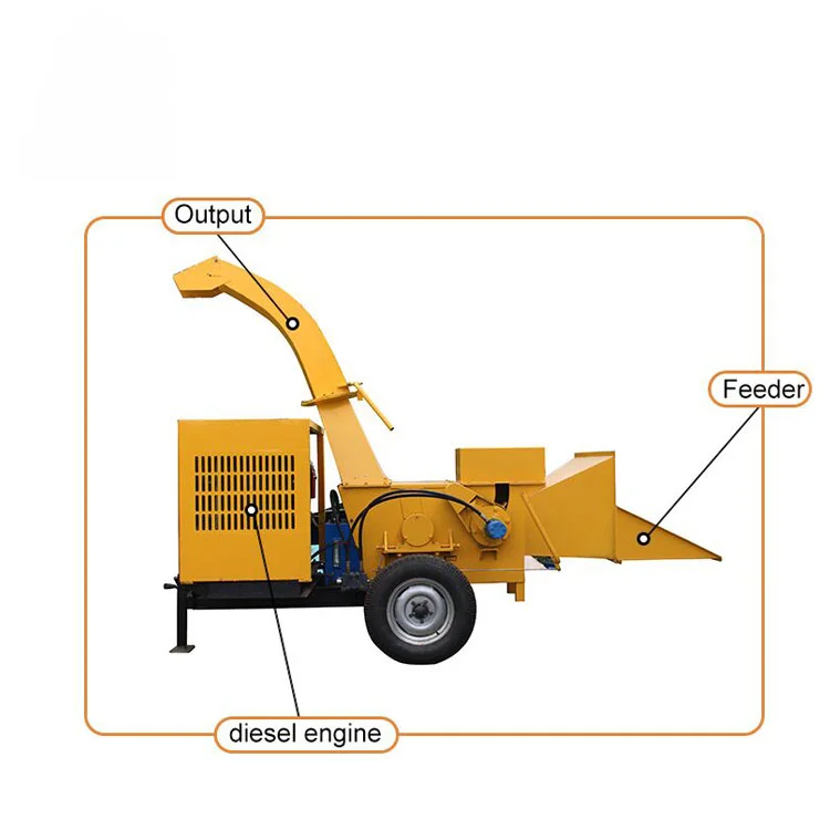 Garden pruning branch chopper timber twig shredder log sawdust machine wood crusher