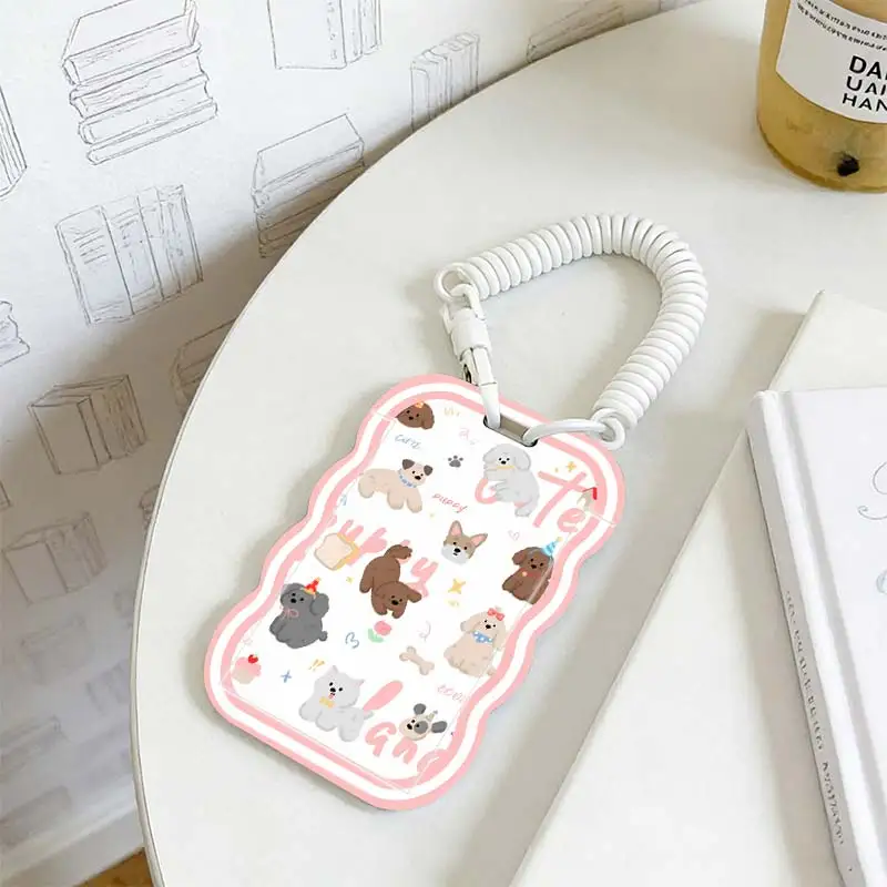 Card Holder for Kpop Photocard Holder Stretchable Spring Cord Student Bus/Meal Card Protection Case Photo Protector