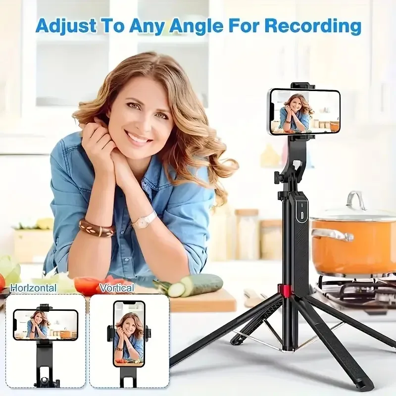 360° Multi-function Selfie Stick and Tripod, 1.85M Retractable Gimbal Stabilized Selfie Stick for Videos and Photos