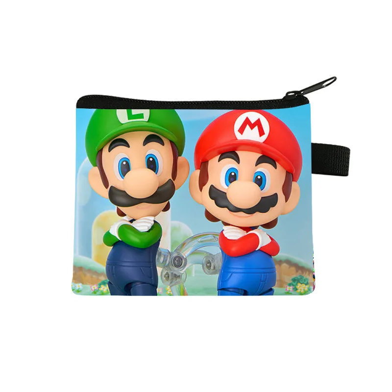 Super Mary Series Cartoon Wallet Mario Bros Luigi Yoshi Anime Figures Mini Storage Coin Purse Cute Small Wallet Children Gifts