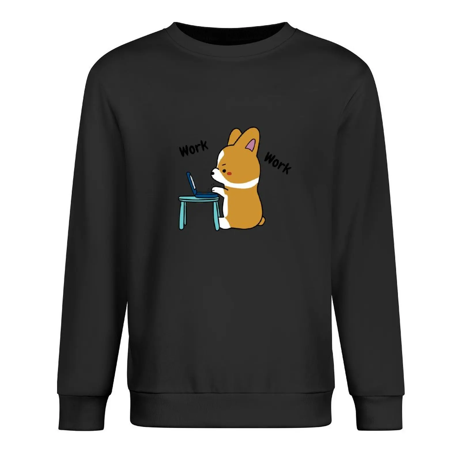 

Work From Home Corgi Pullover anime clothing male clothes mens designer clothes korean style clothes sweatshirt