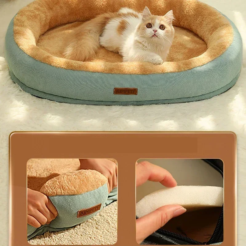 M/L/XL Pet Dog Bed Removable Cat Mat Square Plush Kennel Washable Thickening Waterproof Big Medium Small Dog Sofa Bed Cushion