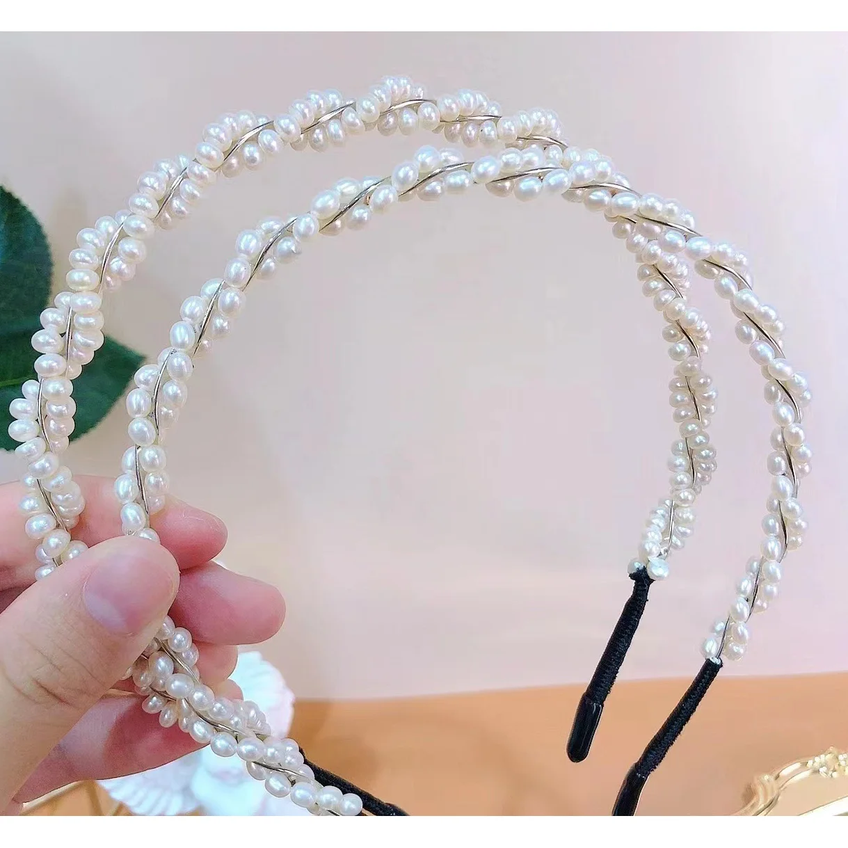 

100% nature freshwater pearl hairbands ,top fashion pearl hairbands,