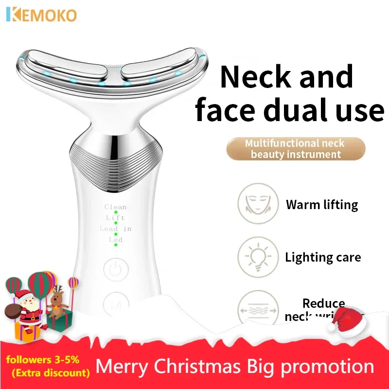 3 In 1 Face Neck Massager Neck Facial V-line Double Chin Reduce Anti Aging Removal Vibration Skin Rejuvenation Beauty Care