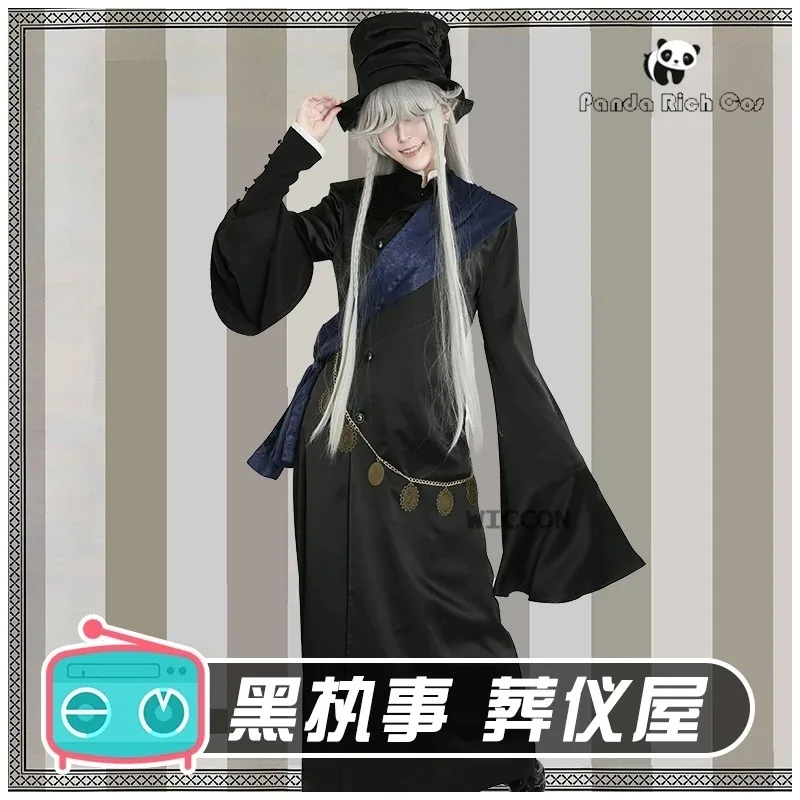 Black Butler Undertaker Disfraz Peluca Kuroshitsuji Anime Uniformes Fiesta de Halloween Andateika Grim Reaper Cosplaya;k6;8',