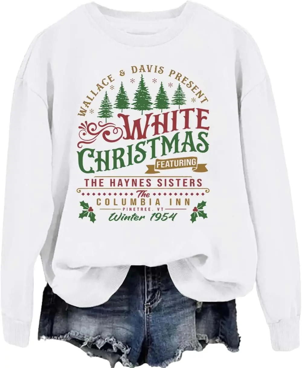 Christmas Sweaters For Women  White Christmas Sweatshirt  White Christmas Sweatshirt For Women