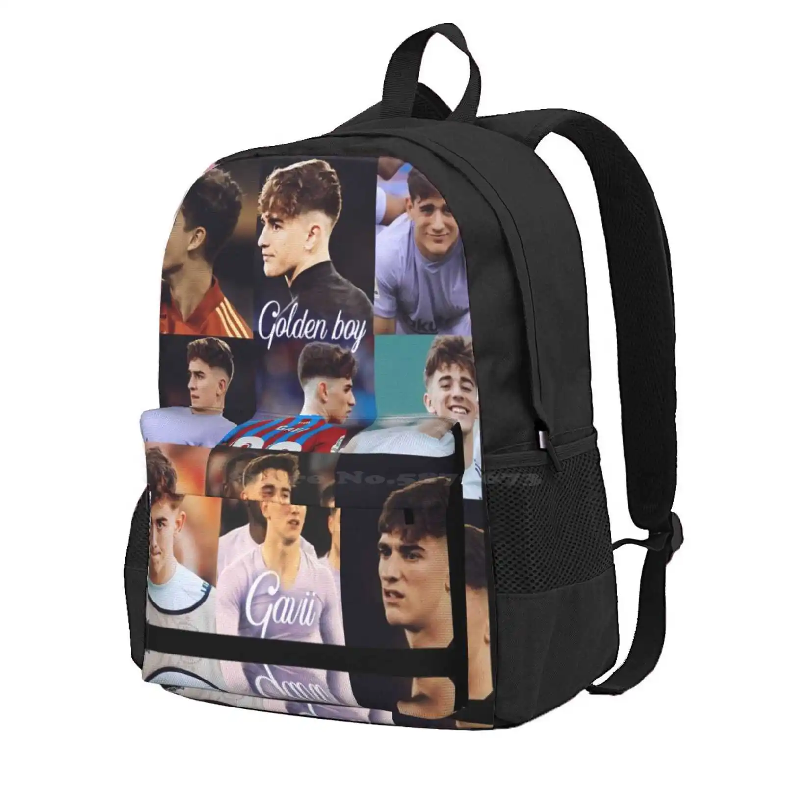 Collage Of Pablo Gavi Hot Sale Schoolbag Backpack Fashion Bags Pedri Golden Boy Ronald Araujo Soccer Gavi Spain Gavi Football