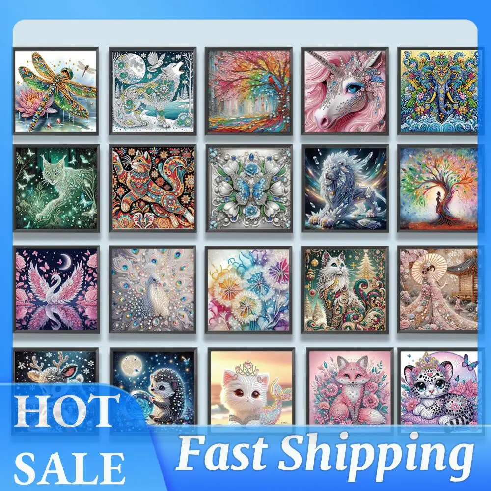 

Набор для алмазной вышивки 5D DIY с частичной выкладкой, специальной формы, с алмазами, для декора в виде животных