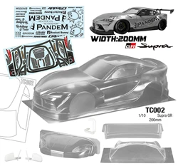 Wysokiej jakości Supra GR Rocket Bunny 1/10 RC PC ciała powłoki abażur 200mm szerokość przezroczysty drift ciała powłoki hsp hpi trax Tamiya