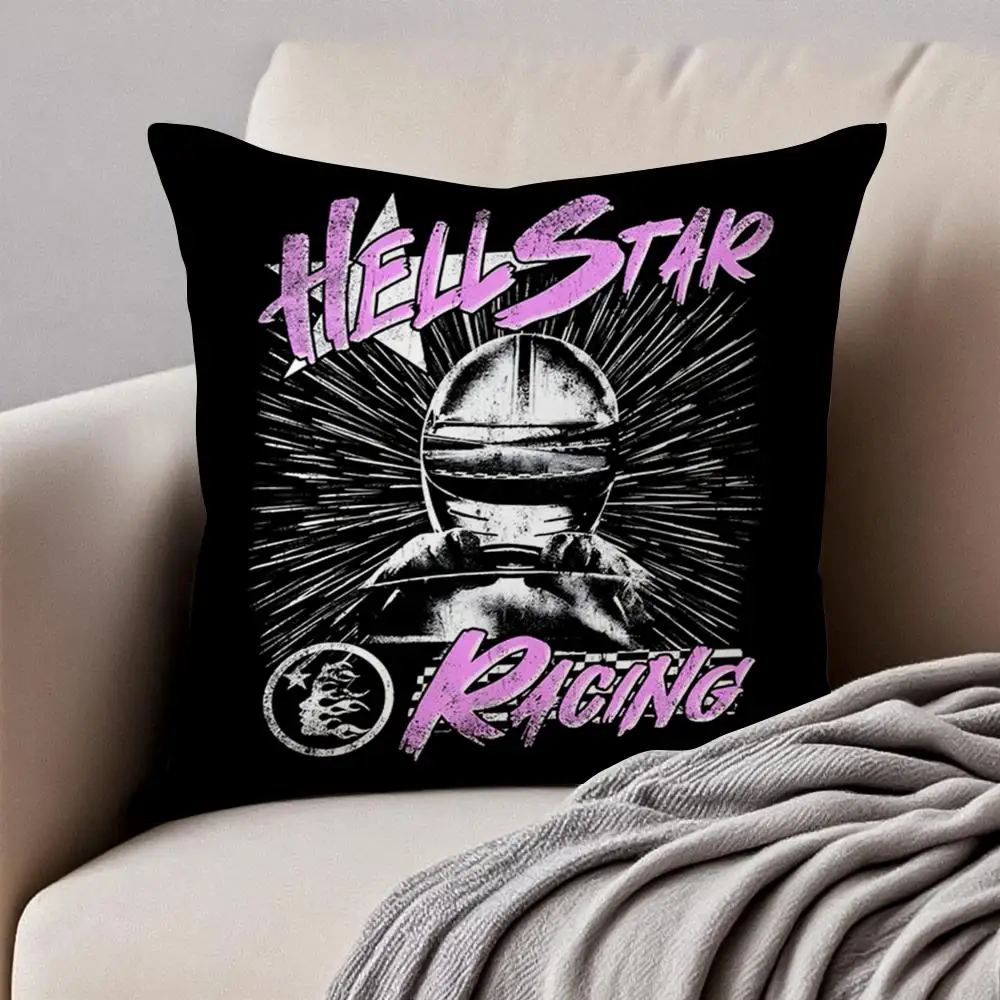 Gothic Fashion Brand Hellstar Cushion Cover Pillowcase Anti-dustmite Invisible Zipper Short Plush Sofa Cushion view 4