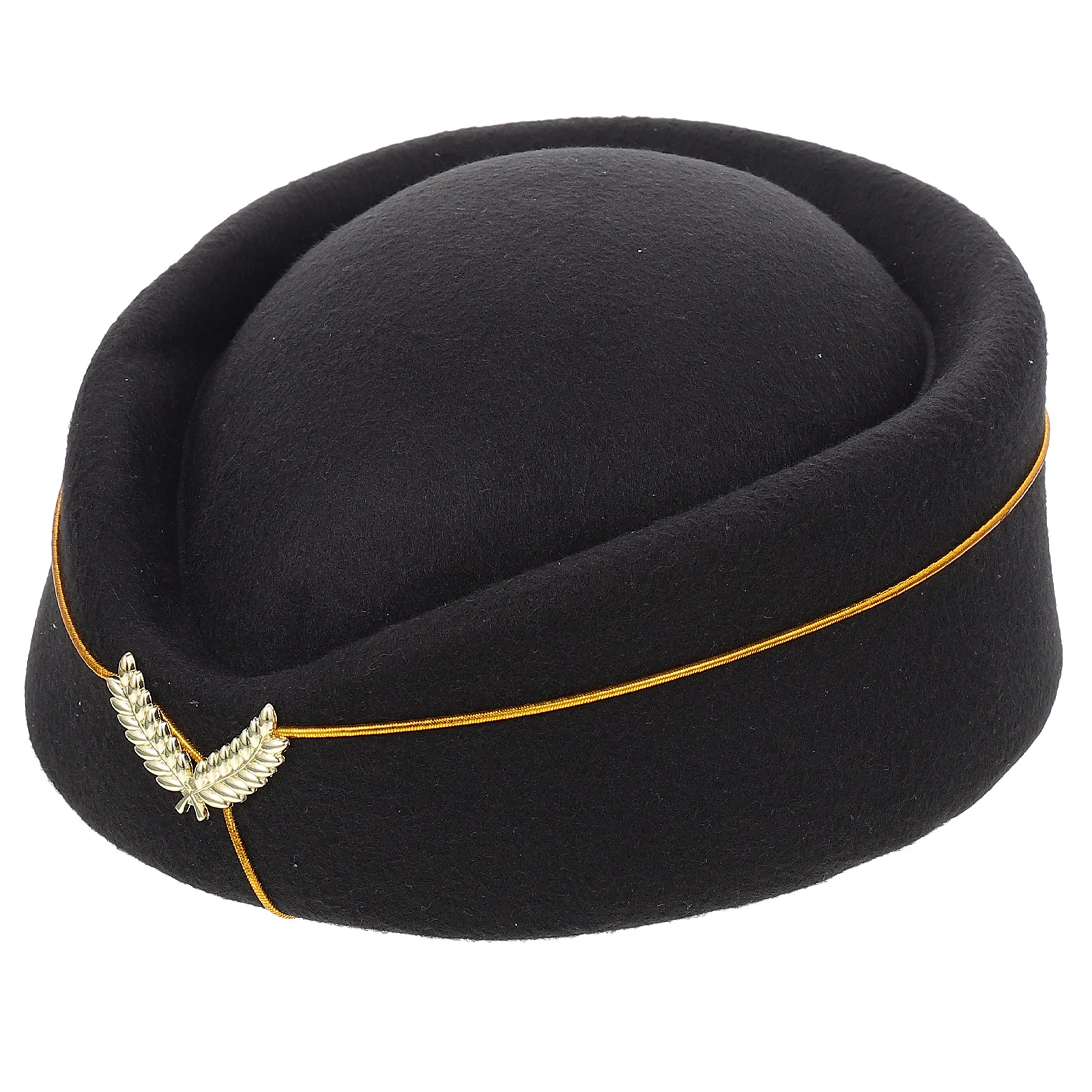 Stewardess Beret Cosplay Uniform Hat Airline Attendant Decorate Prop Woolen Flight Costume Decorative Pillbox