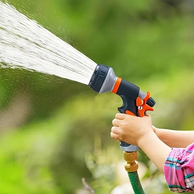 Multifunctional 7-Speed Garden Water Gun, Adjustable High-Pressure Spray Gun, Universal Showerhead for Home Use, Watering Flowers, Washing Cars, and Watering Vegetables, Non-Slip Grip High-Pressure Garden Water Gun