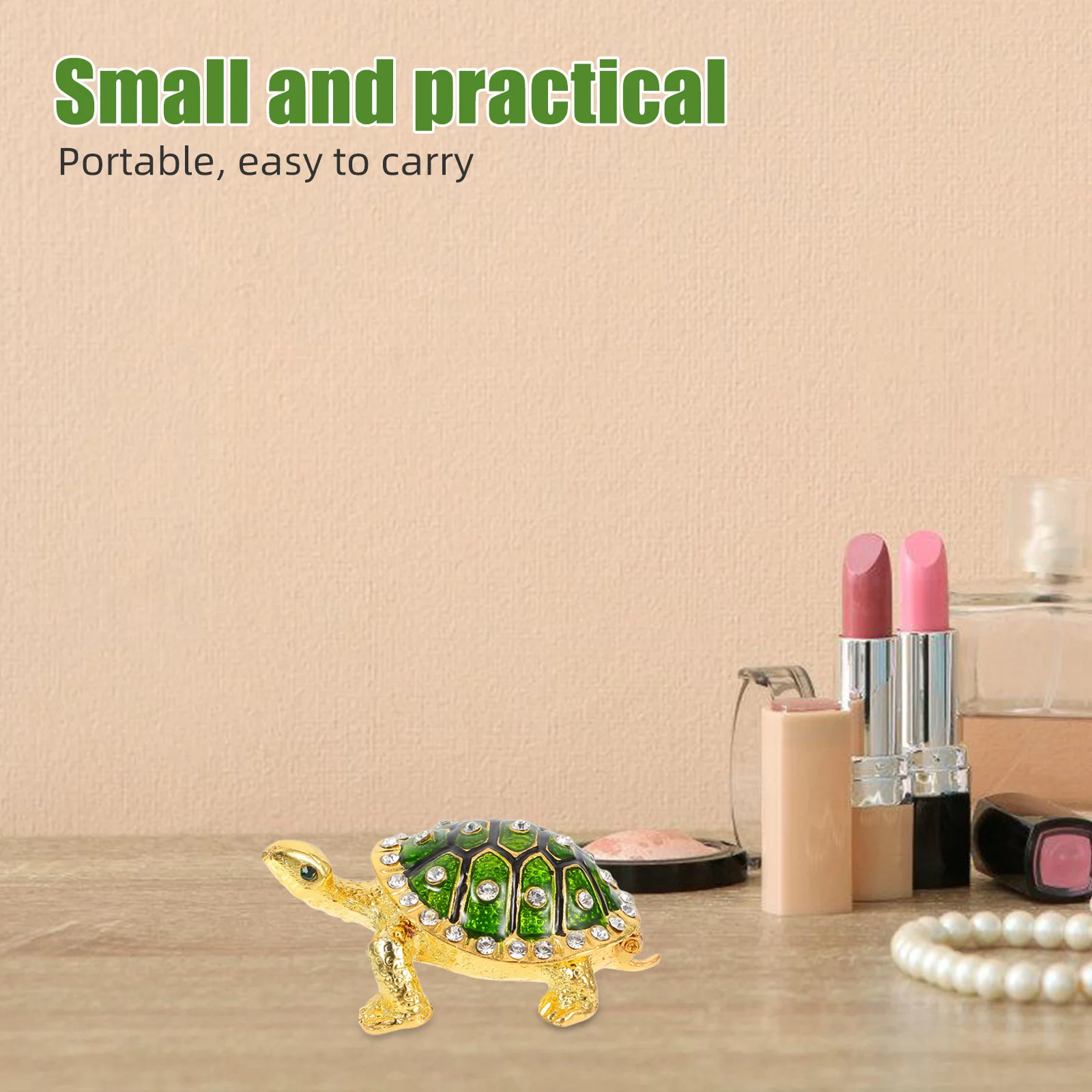 

Elegant Metal Turtle Jewelry Box with Soft Lining Large Capacity Trinket Holder for Women Girls Keeps Accessories Organized in