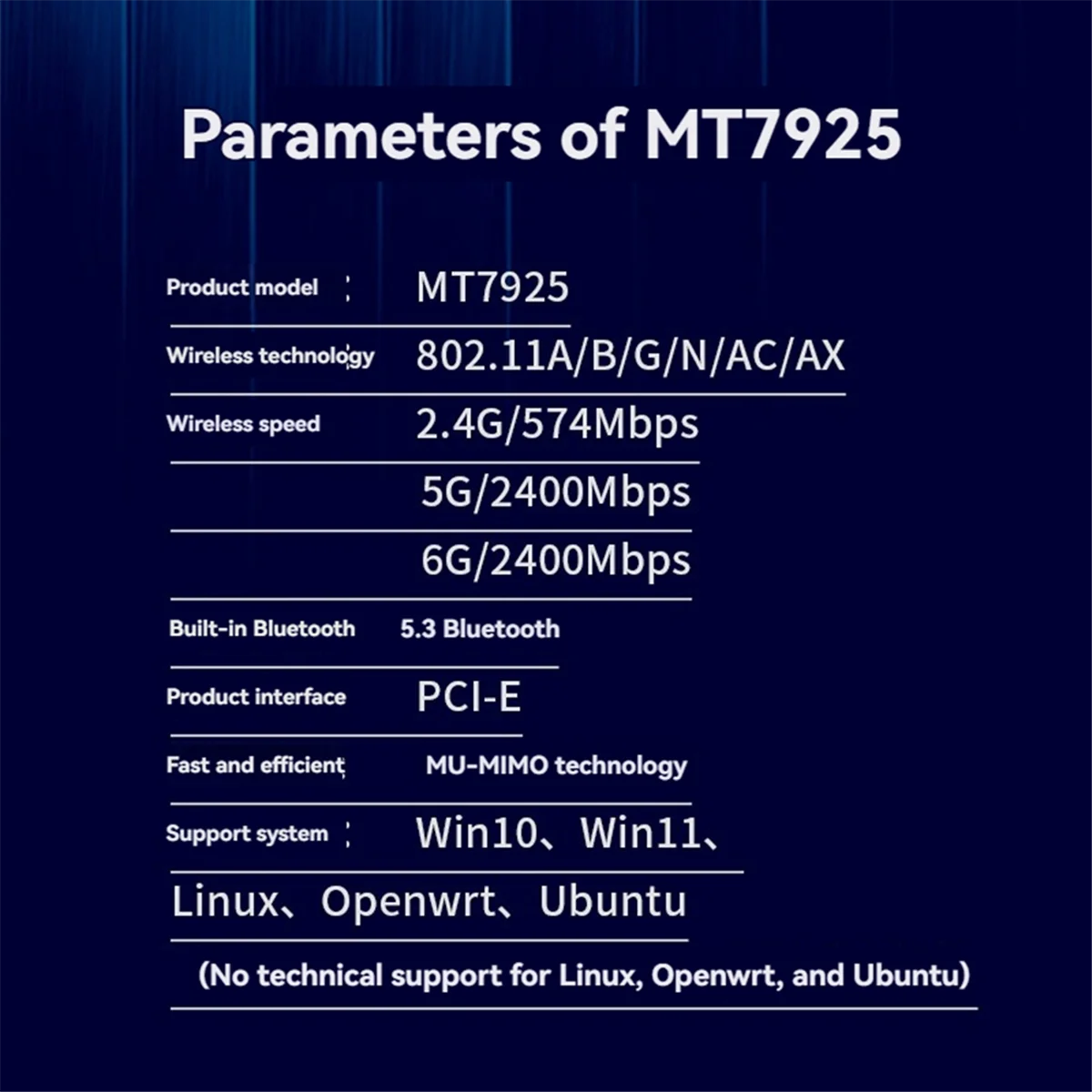 2025 جديد- MT7925 WiFi 7 PCI-E بطاقة محول ثلاثي الموجات 2.4G/5G/6 جيجا هرتز 5374Mbps BT5.3 سطح المكتب محول الشبكة اللاسلكية لـ Win11/10