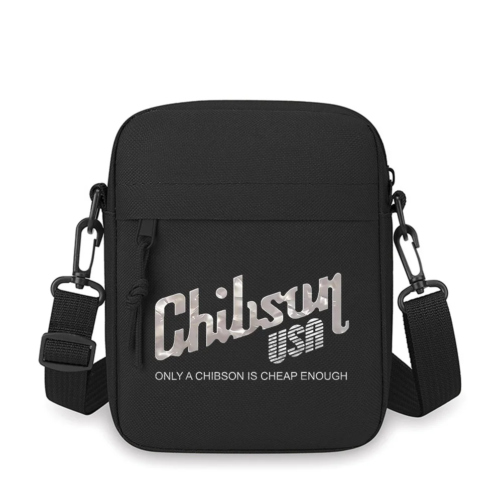 Chibson text USA cheap enough black background Men Crossbody Bag Single Shoulder Women Cartoon Anime Film Printing Design Unisex