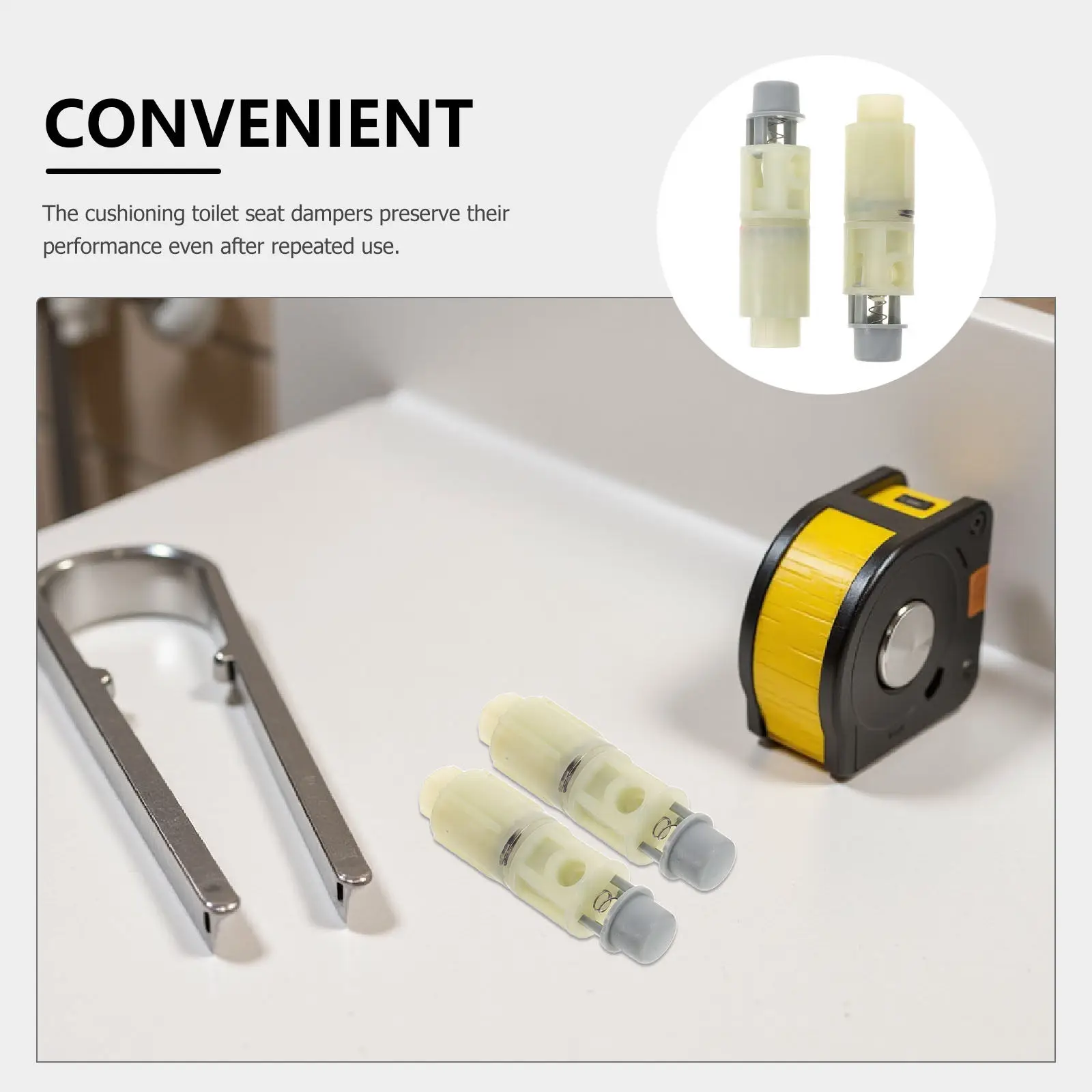 2Pcs Soft Close Toilet Seat Damper Toilet Lid Slow Falling Noise Reducing Buffer Pad Hinge Replacement Spare Parts