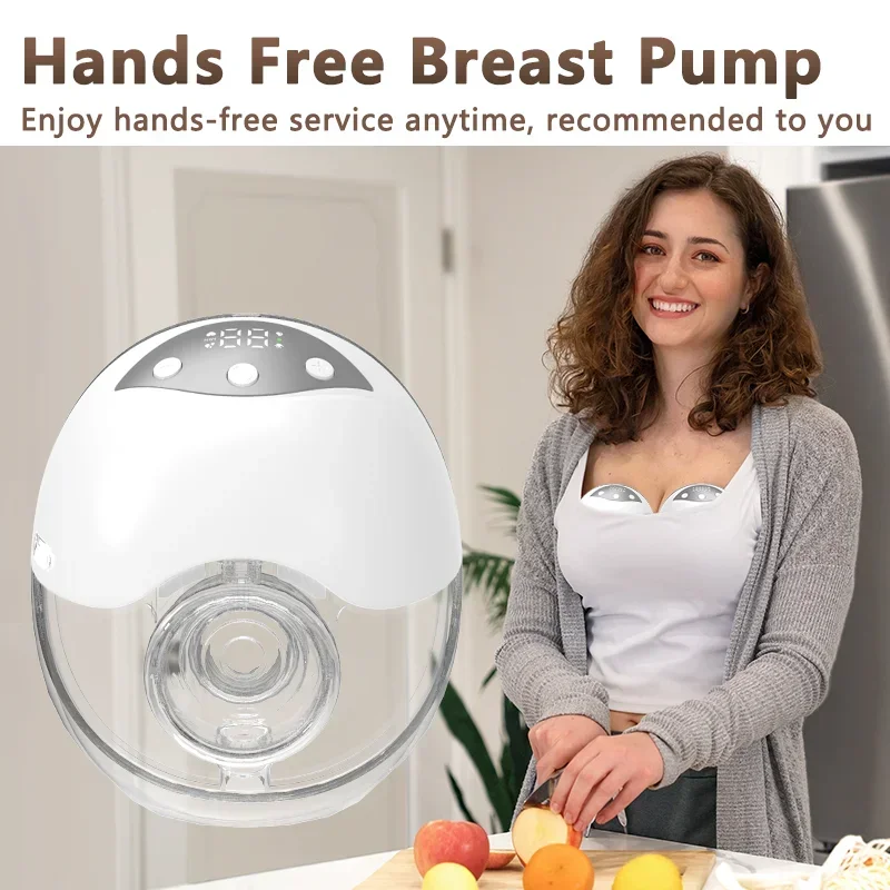 Double Milk Breast Pump 4 Modes 12 Levels Wireless Portable Electric Wearable Breast Pump BPA-Free With Storage Bag and Flange