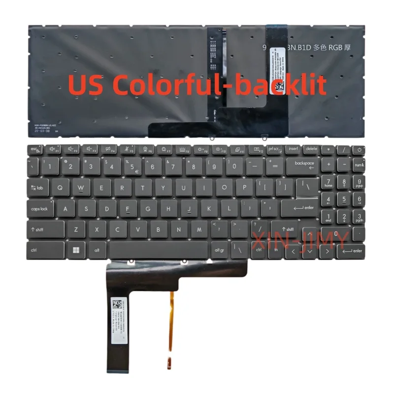US RGB Backlit Keyboard For MSI Creator Z17 A12UHST A12UGST A12UHT A12UET CreatorPro Z17 A12UMST A12UKST(MS-17N1)