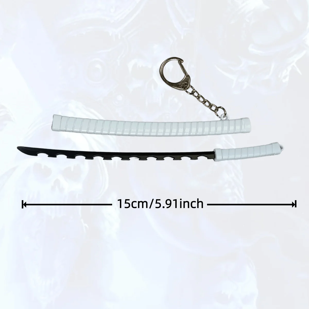 5,9 zoll Dämon Slayer Hashibira Inosuke Metall Katana Schwert Original Samurai Katana Säbel Ninja Messer Cosplay Zubehör Prop Spielzeug