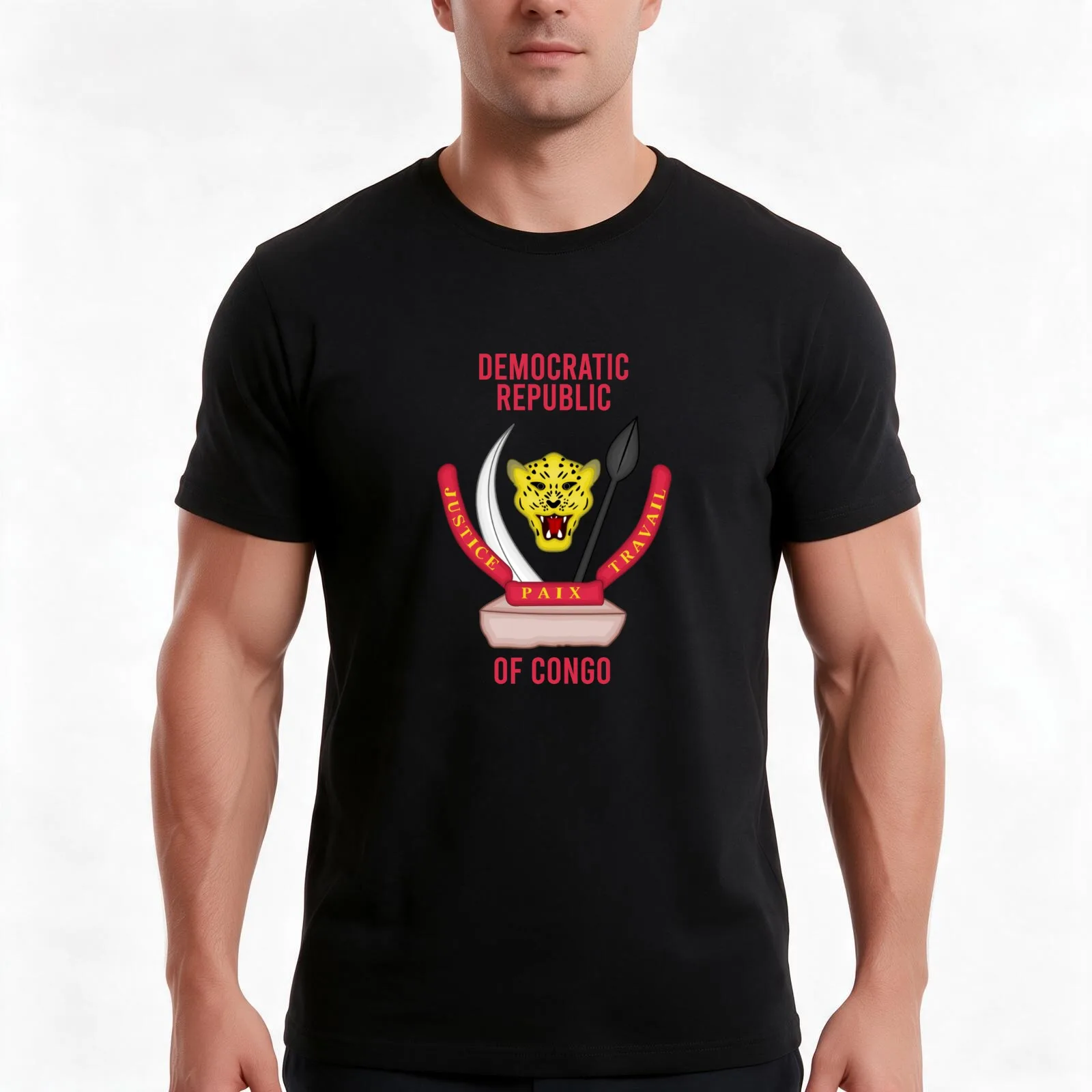 Democratic Republic of Congo T-Shirt, Summer Casual Cotton Tee, Oversized Streetwear Tops, Vintage Graphic Print, 100% Cotton