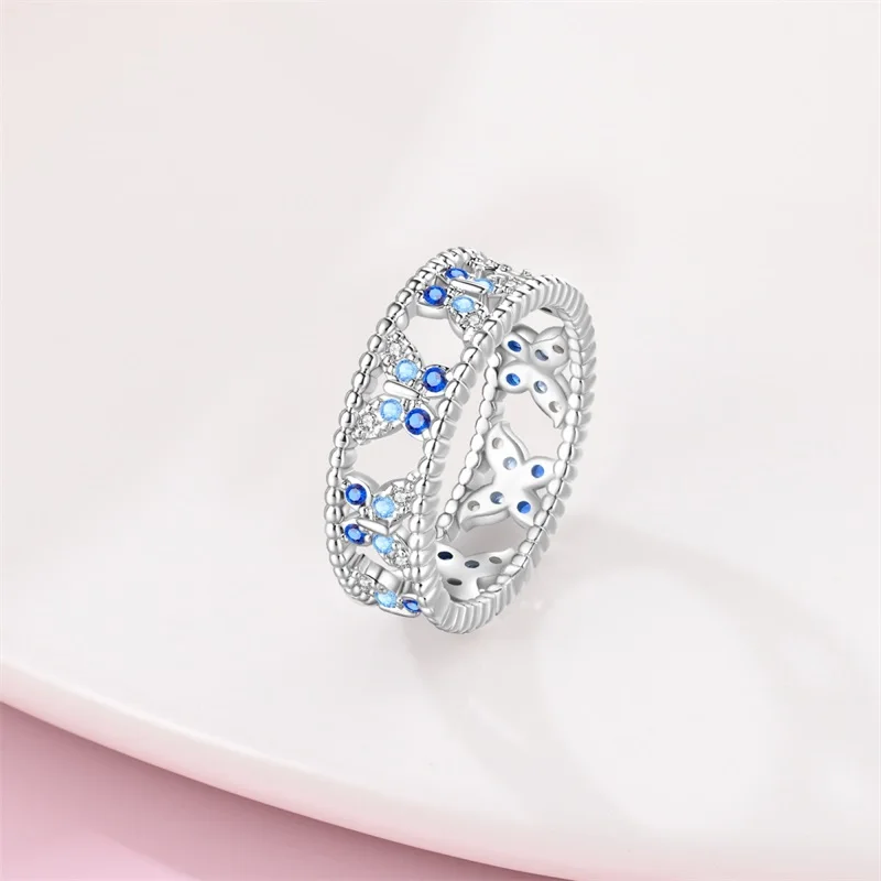925 Sterling Silver Plain Silver Fried Dough Twists Cross Wide Rings For Women Girls Birthday Anniversary Jewelry Gifts view 6
