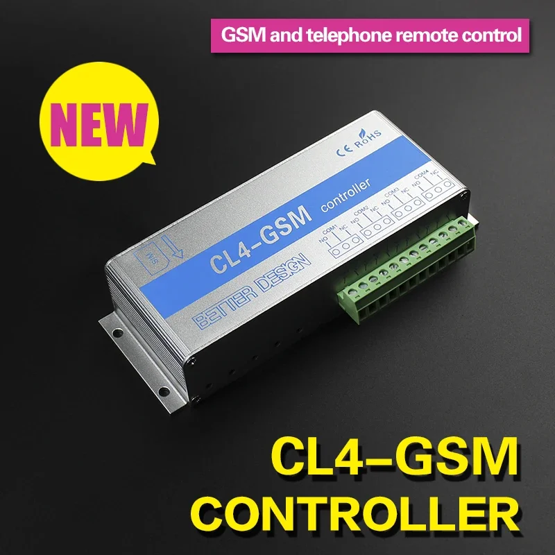 free ship CL4-GSM  SMS Controller Home Burglar Security Wireless Remote control Switch GSM Receiver 4 Relay for gate openers