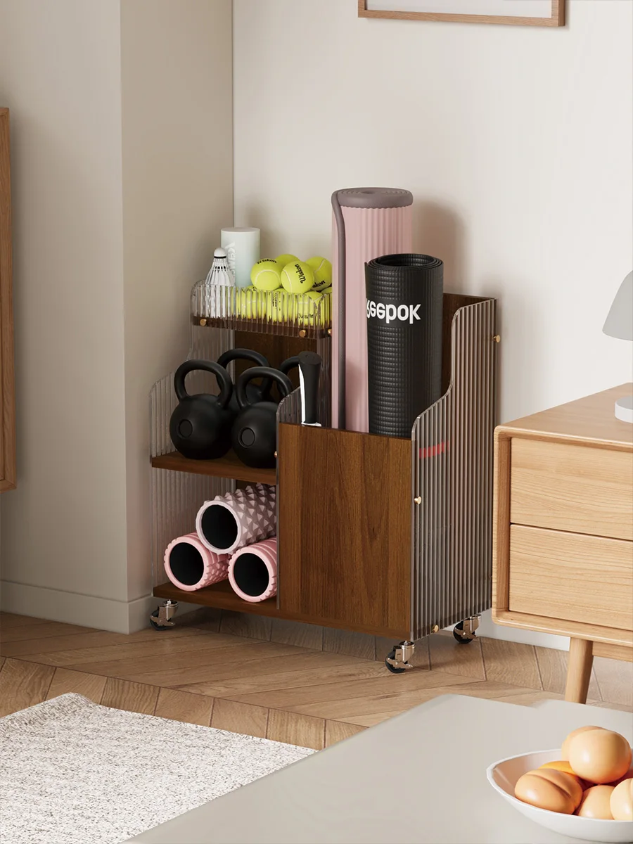 

Yoga mat storage basket Home fitness equipment storage rack
