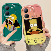 Funny H-Homer S-Simpsons 3D Wave Case For VIVO Y03 Y16 Y17S Y20 Y21 Y22S Y22 Y33S Y27 Y28 Y35 Y36 Y50 Y76 Y77 Y78 Y93 Y100 Case
