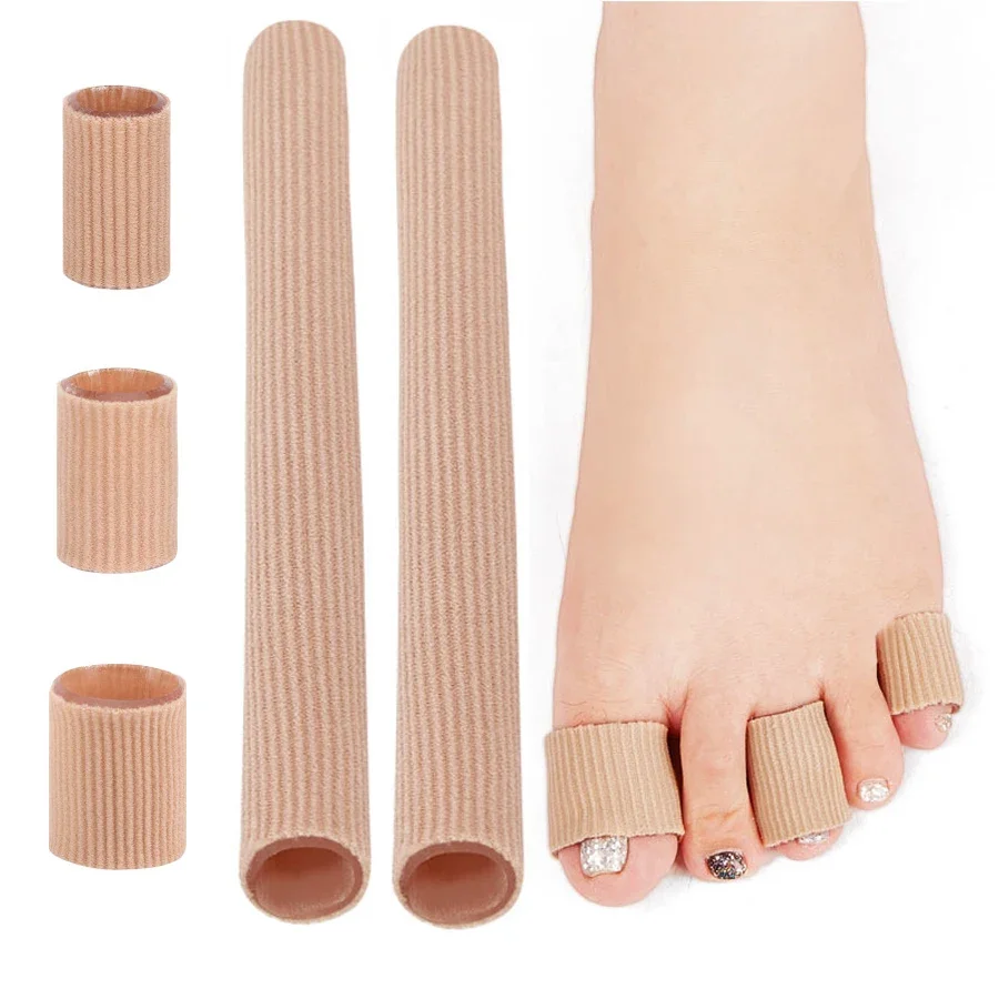Mangas de gel de fibra macia para dedos, tubo de silicone respirável, protetores de dedo, separador de almofada de milho, cuidados com os pés, conforto e proteção